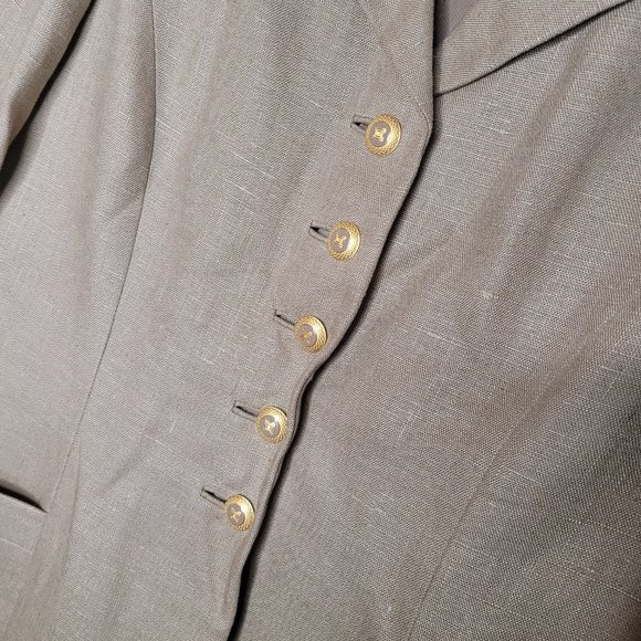 William Pearson New with Tags Vintage 2 Piece Taupe Linen Suit Blazer Skirt 14 - Picture 2 of 11